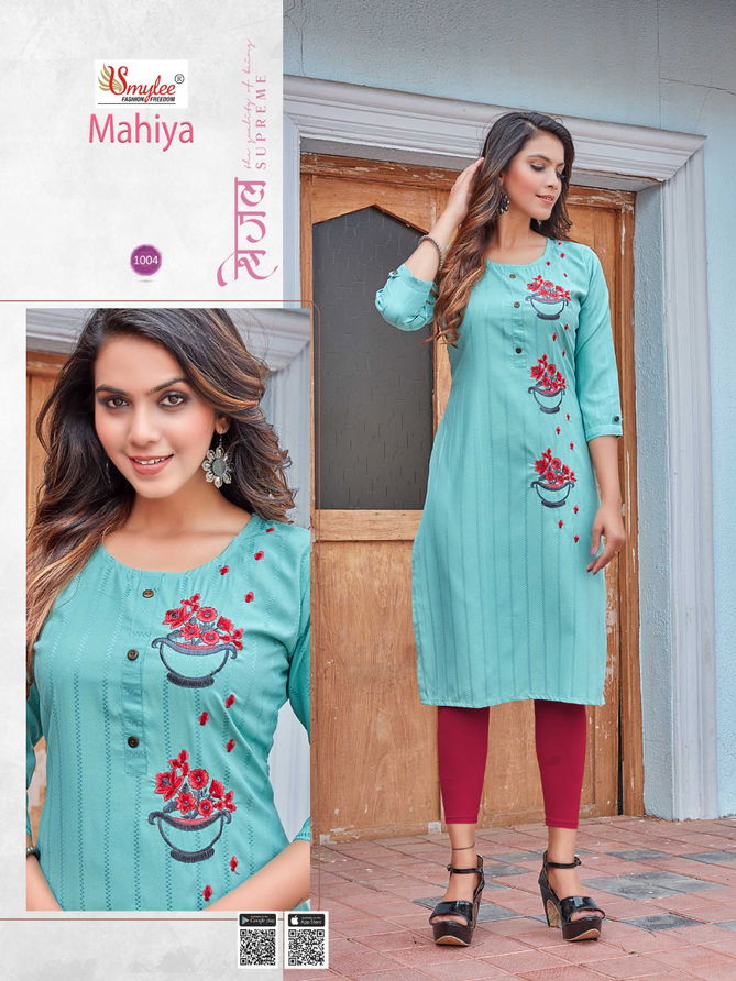 Rung Mahiya Heavy Rayon Designer Daily Wear Kurtis Collection